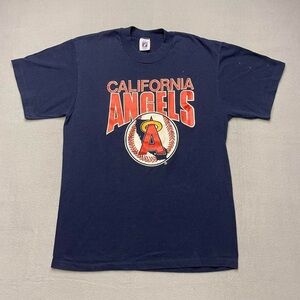 Vintage 90s California Angels navy blue T-shirt Size Large
